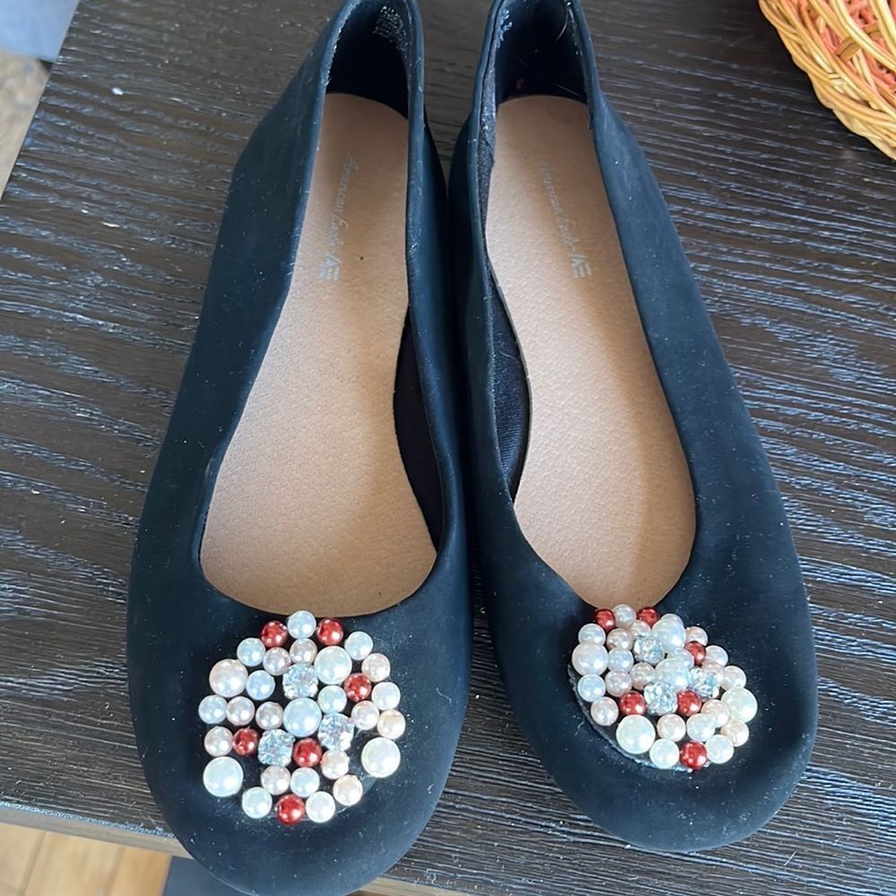 Girls Flats - Black Dress Shoes - Black Size 2 1/2